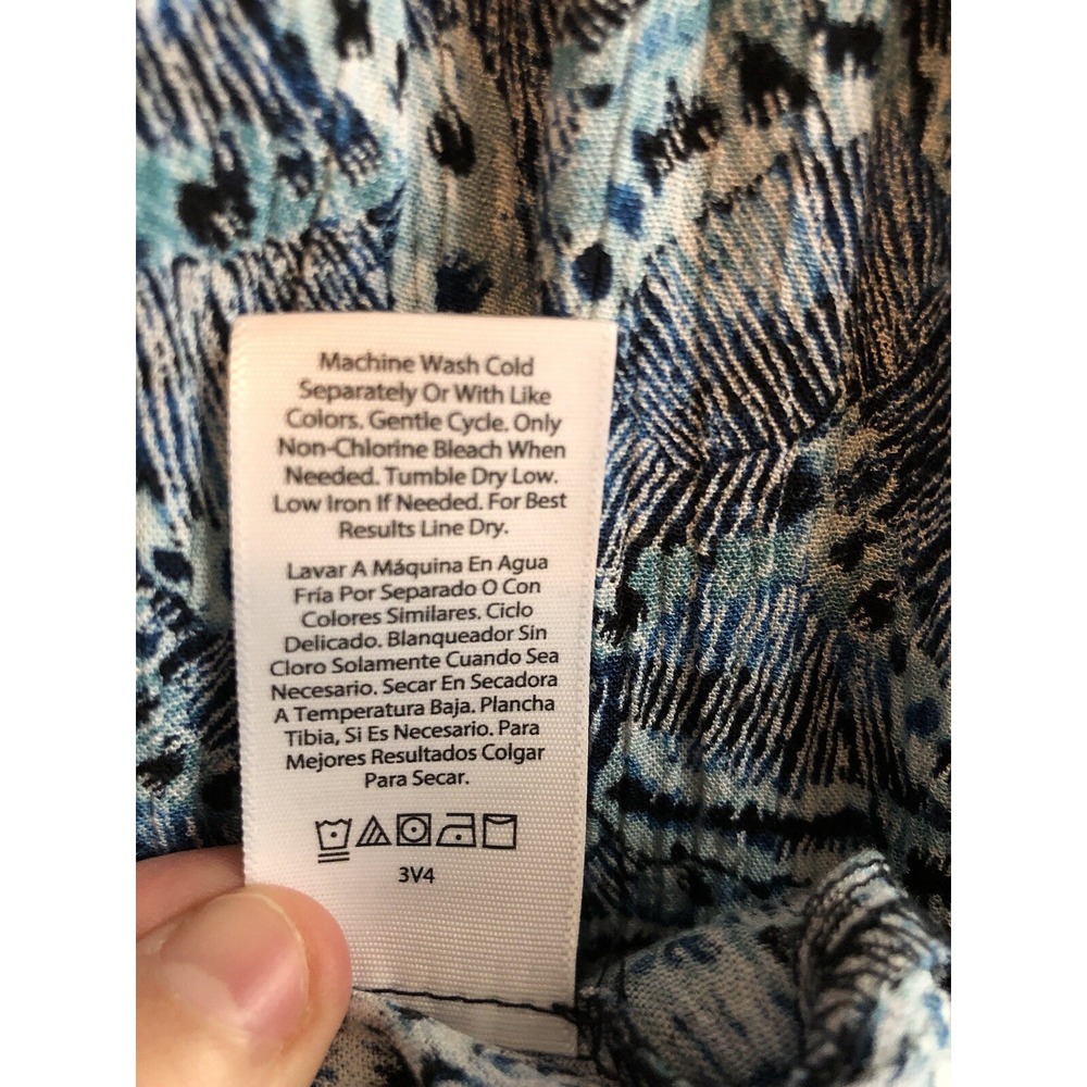 Terra & Sky Womens Tunic Top 1X 3/4 Sleeve Blue Depths Butterfly Boho Cottage - Picture 10 of 12